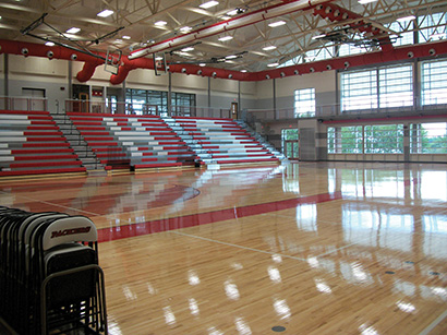 The multipurpose gym at the new Fremont, MI high school