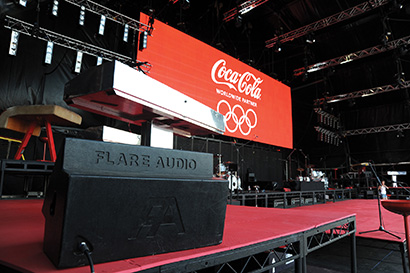 Flare provided sound reinforcement for Coca-Cola Move to the Beat Olympic TV campaign featuring Mark Ronson and Katy B