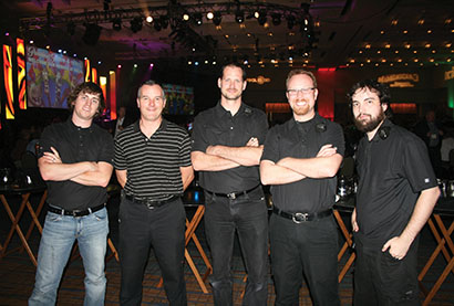 The Sound Ventures crew, from left: Paul McNeil, Scott Grimsley, Robert Smudrick, Joey Davis and Stuart Large.