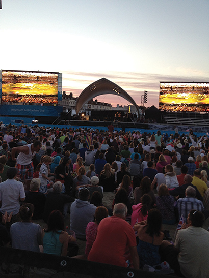 the televised Olympics opening ceremony in Weymouth