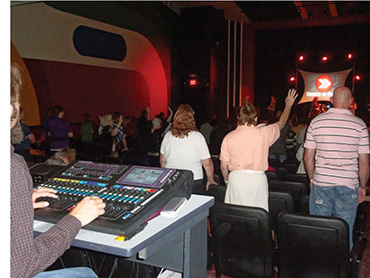 Pictured at the GLD console is Jon Chemay, Roane State College Theatre Technician.