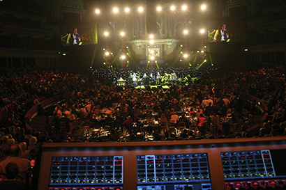 Sunflower Jam at Royal Albert Hall. Gert Sanner relied on Soundcraft Vi6 consoles for FOH and Monitors and debuted the Soundcraft Si Performer at the event. Here, Alice Cooper performs.
