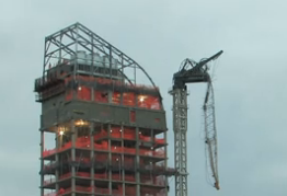 Dangling crane in NYC