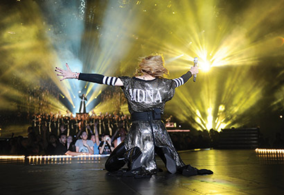 Madonna 2012 MDNA Tour uses Sennheiser microphones and monitors. Photo by Kevin Mazur