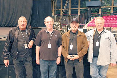 From left, Roger Dennis (RMB Audio), Ferrit Rowe (Martin Audio), Cooper Cannady and Robert Weddings (RMB Audio)