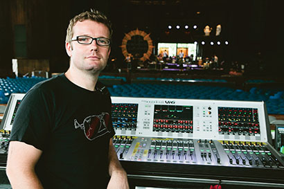 James Lawrenson, FOH engineer for Foster the People, who is currently using a Soundcraft Vi6 for the band