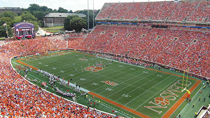 Frank Howard Field, Clemson Memorial Stadium with JBL VLA System installed by Daktronics