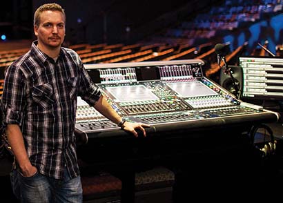 Jason Aulds with one of the DiGiCo SD7s at Gateway Church