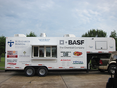 The LARK trailer is geared up to provide emergency meals