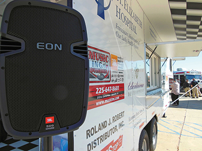 It has also been equipped with a pair of JBL EON510 powered speakers 