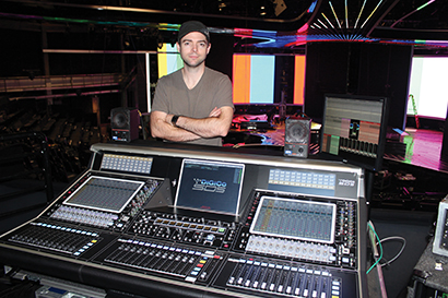 Jeff Peterson at FOH with the DiGiCo SD5 used for X Factor