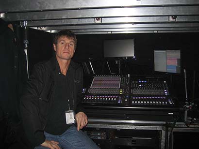 Blake Suib handled band monitors. Photo by Matt Larson