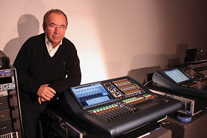 Asle Nilsen, head of Audio sales at AVAB CAC shows off a MIDAS PRO2