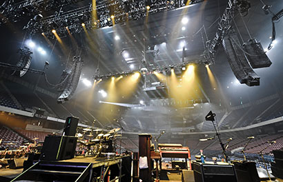 A view of the K1/KARA, K1-SB and KUDO arrays from behind the Rebel Soul tour’s backline. Photo by Vic Wagner.