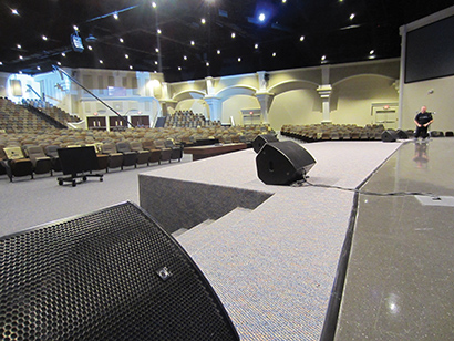 Turbosound NuQ-12 are used as choir monitors onstage and also in the choir's rehearsal space.