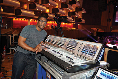 Raphael Williams with the Soundcraft Vi6 console. 
