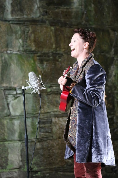Amanda Palmer performs at the Sennheiser Lounge at the Paste Ruins at the The Newport Folk Festival, 2013