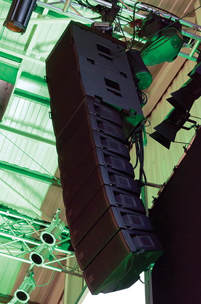 Plymouth, U.K.-based Pyramid AV used a system comprised of 24 new MLA Mini, six MSX subs and three flying frames.