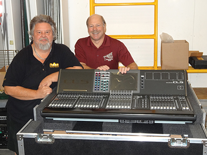 Pictured here, from left - Larry Fisher, Metro Sound & Lighting; and Neal Wallace, Event Pro, Inc.