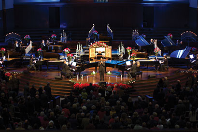 Keyboards at Christmas featured 17 pianos at the School of Church Music at Southwestern Baptist Theological Seminary