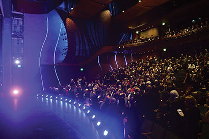 An interior view of the Goldsmith Theater at The Wallis. Photo by Joel Hile