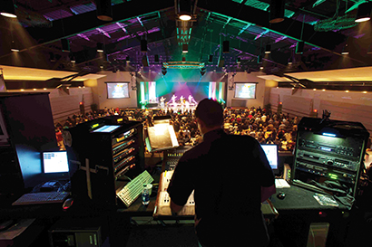 Adamson Metrix line arrays supports contemporary services and the occasional concert or special event hosted by Fellowship Missionary Church.