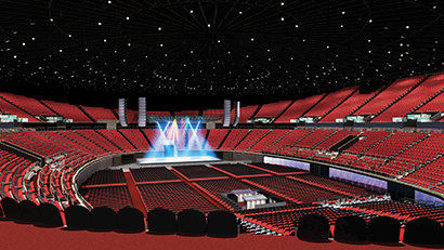 Schematic showing interior of the new L.A. Forum, full configuration