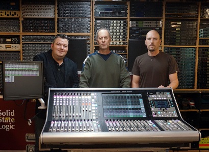 Pictured L to R: SSL’s Jay Easley with Rob Mailman of Sound Image and engineer Brian Montgomery