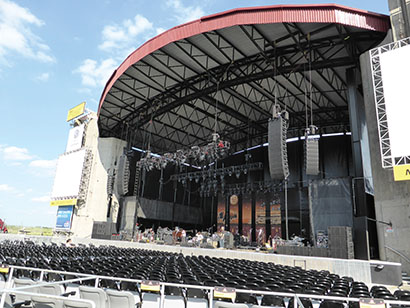 The setup for a Jones Beach show earlier in 2013