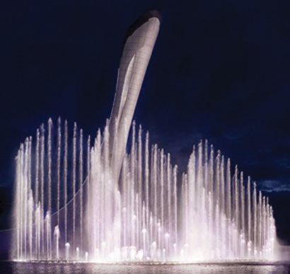 The sound system for WET's Waters of Olympic Park at the 2014 Winter Olympic Games centers on EAW QX Series loudspeakers and SB subwoofers.