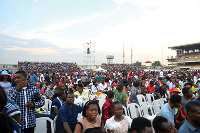 The colossal 11 hours of non-stop prayer and live music – has become known as the largest concert in Africa, with over 500,000 worshippers
