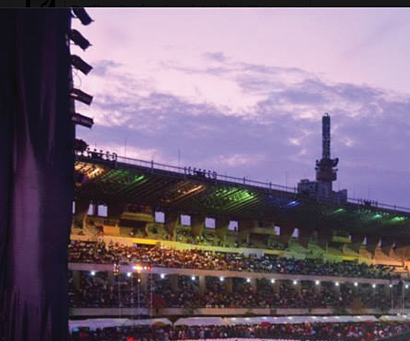 Outline distributor and sound rental company Cytech World Communication provided 30 GTO C-12 line array elements, two underhung GTO-DF (down-fill) modules, 16 DBS 18-2 and four LAB 21 HS subwoofers. 