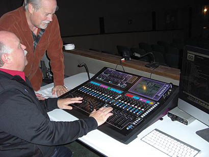Old Log Theatre artistic director Kent Knutson and sound designer Jeff Geisler upgrade the audio system with Allen & Heath’s GLD mixing console, Bose RoomMatch speakers and Shure ULX-D wireless microphones.