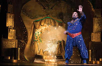 Masque Sound provided sound designer Ken Travis with a &b audiotechnik system and Studer Vista 5 digital mixing console for the Broadway musical Aladdin. Photo by Deen Van Meer
