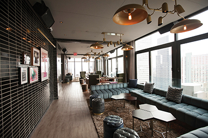 The system also includes eight 2 x15 sub-bass enclosures, BSS signal processing, Tactical Audio amplification and a custom-made DJ booth by AATNY.