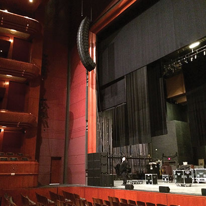 Boulevard Pro’s new L-Acoustics system in place for a production at the New Jersey Performing Arts Center (NJPAC)