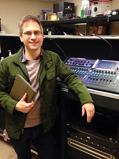 Cokesbury Church technical director Mischa Goldman with the Allen & Heath GLD-80 console