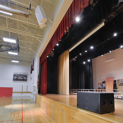 Gwynedd-Mercy Academy, based here, was looking for a permanent audio system for its large, multi-purpose gymnasium facility. Tony Albano of Naaman’s AV in Avondale, PA worked with Sal Scinto, a music teacher at Gwynedd-Mercy Academy who also runs the theater program, to find a solution for the space