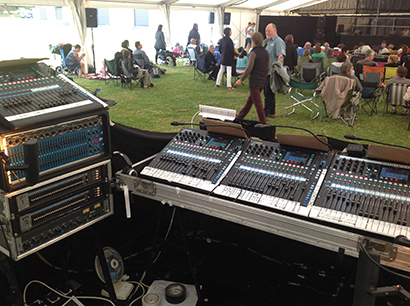 FOH at the New Zealand Folk Festival. Four Allen & Heath Qu-16 digital rackmount mixers were used for the event.
