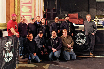 The Bauder Audio crew at Philadelphia’s Tower Theater. Photo by Dominic Casale.