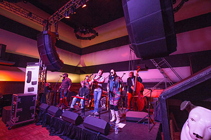 A group of Nashville-based musicians assembled as The Cunningham Willis Consortium, who performed live on the evening of the second day of recent Bose® RoomMatch® demo sessions at Ben’s Studio (formerly RCA Studio A) in Nashville.