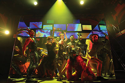 A scene from Here Lies Love at Public Theater’s LuEsther Hall (photo credit: Joan Marcus)