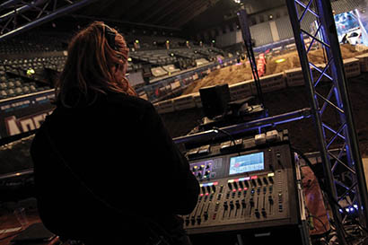 PA company Wackiki provided an Allen & Heath GLD-80 mixer and accompanying AR2412 remote I/O rack for the recent Arenacross UK tour