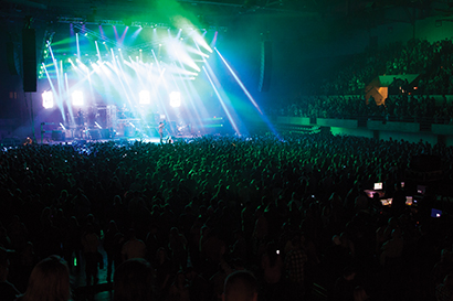 For the larger arenas with capacities up to 20,000, the system comprises arrays of up to 12 LYON-M main line array loudspeakers and four LYON-W wide-coverage line array loudspeakers. For the smaller venues, the system is cut back to 12 LYON loudspeakers total in each array.