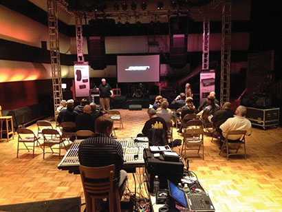 A group of Nashville-based musicians assembled as The Cunningham Willis Consortium, who performed live on the evening of the second day of recent Bose® RoomMatch® demo sessions at Ben’s Studio (formerly RCA Studio A) in Nashville.