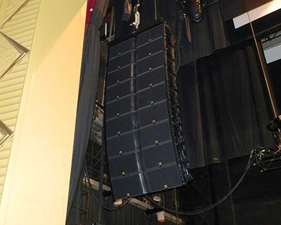 The house left array included nine L-Acoustics K2 enclosures
