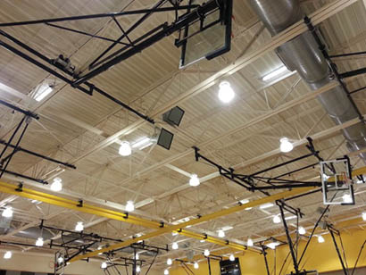 Northeast High School Gym with Community R-Series Loudspeakers