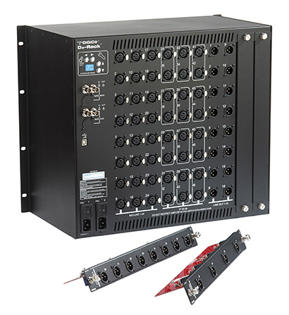 DiGiCo’s new D2-Rack, shown with two additional modules