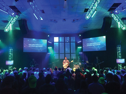 The student center at Hillcrest Baptist Church, which has approximately 200 students in its ministry, has (4) Sennheiser wireless microphone channels and (6) G1 and G3 series in ear monitor units