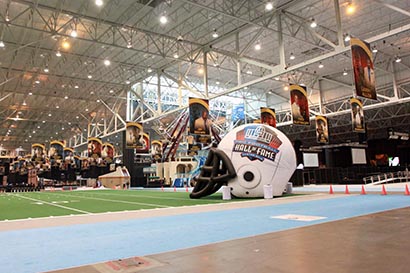 The first-ever Fan Fest, offered by the Canton, OH-based Pro Football Hall of Fame, took place at the International Exposition (I-X) Center in Cleveland May 2-4, 2014. Pictured here is the main room.